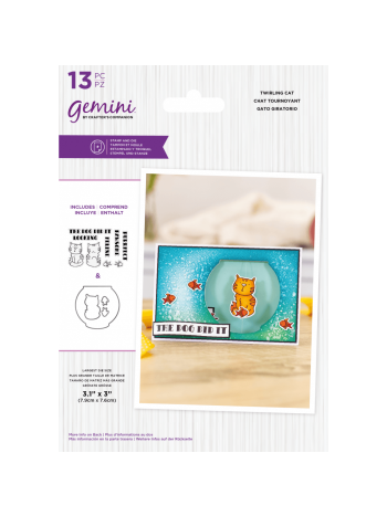 Gemini - Twirling Cat - Stempel mit Stanzen